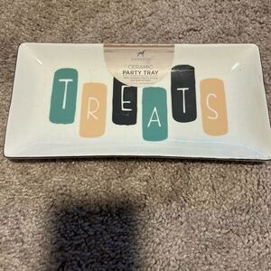 Doghaus Ceramic Party Tray TREATS 10x5 NWT